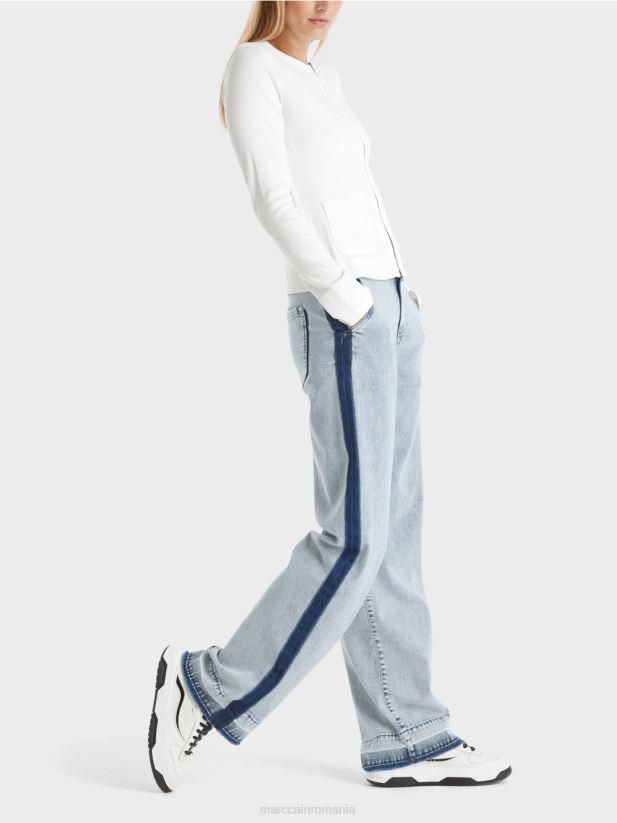 jacheta cu fermoar cu gat rotund Marc Cain aproape alb îmbrăcăminte 4826HH332