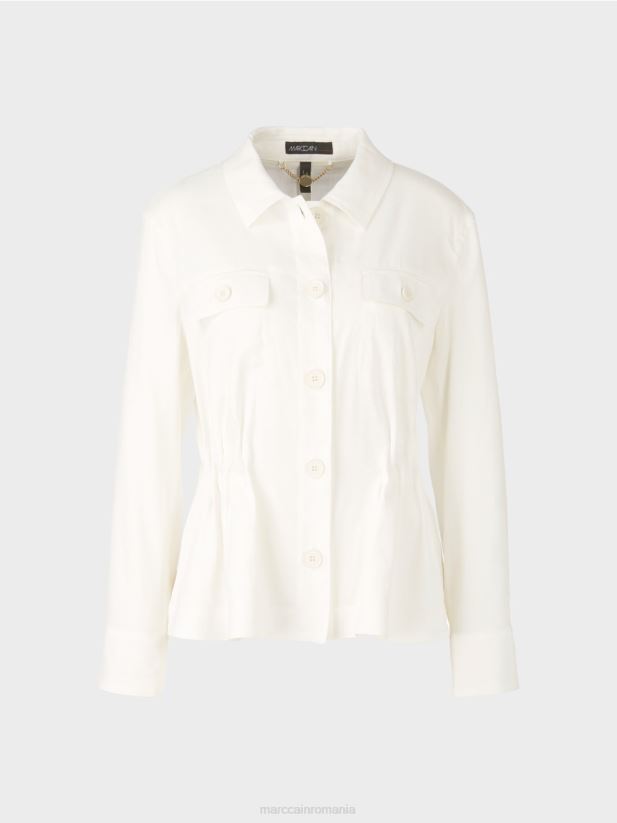 jacheta de in feminin Marc Cain aproape alb îmbrăcăminte 4826HH376