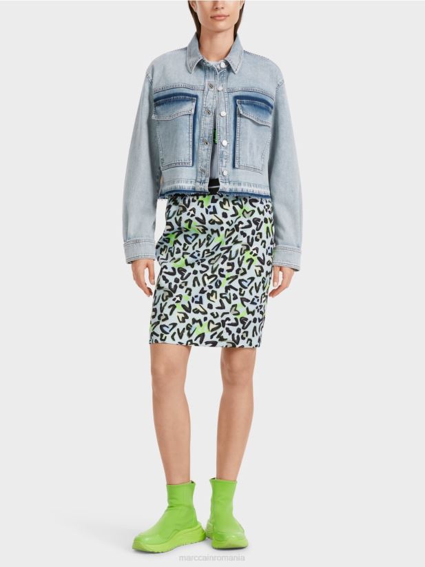 jacheta denim cu efect diy Marc Cain denim lejer îmbrăcăminte 4826HH334