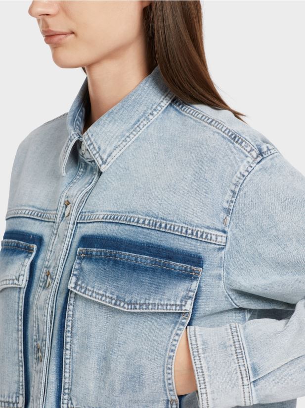 jacheta denim cu efect diy Marc Cain denim lejer îmbrăcăminte 4826HH334