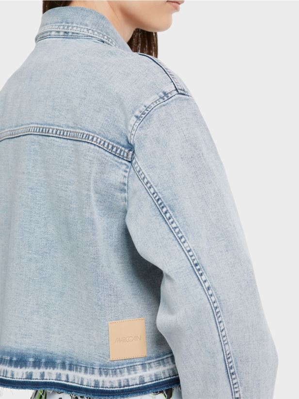 jacheta denim cu efect diy Marc Cain denim lejer îmbrăcăminte 4826HH334