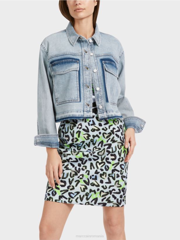 jacheta denim cu efect diy Marc Cain denim lejer îmbrăcăminte 4826HH334