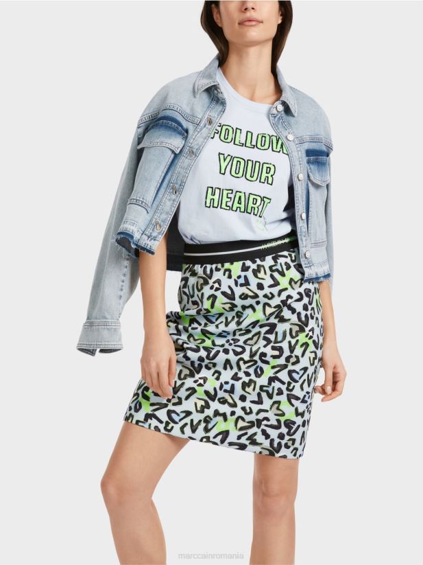 jacheta denim cu efect diy Marc Cain denim lejer îmbrăcăminte 4826HH334