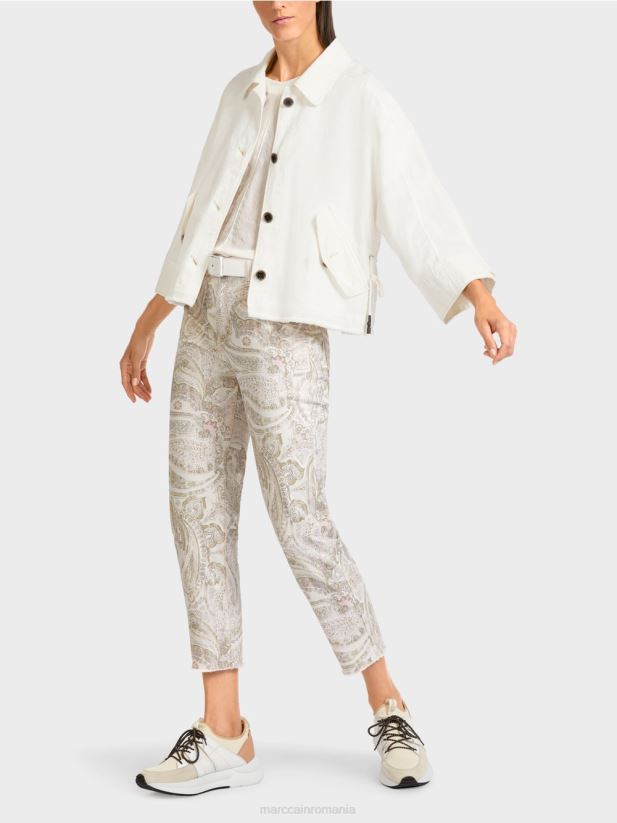 jacheta supradimensionata Marc Cain aproape alb îmbrăcăminte 4826HH392