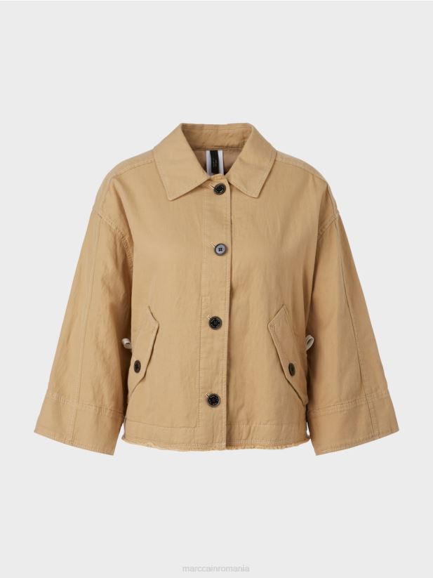 jacheta supradimensionata Marc Cain maro lut deschis îmbrăcăminte 4826HH394