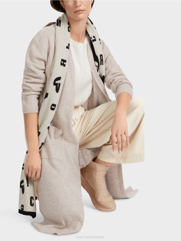 palton lung tricotat „rethink together”. Marc Cain piatra usoara îmbrăcăminte 4826HH337