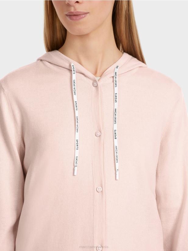 regândiți împreună” cardigan tricotat fin Marc Cain floare de migdal îmbrăcăminte 4826HH307