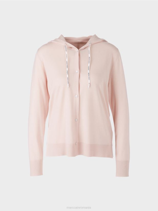 regândiți împreună” cardigan tricotat fin Marc Cain floare de migdal îmbrăcăminte 4826HH307