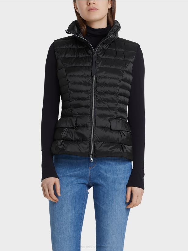 vestă matlasată cu căptușeală din puf Marc Cain negru îmbrăcăminte 4826HH454
