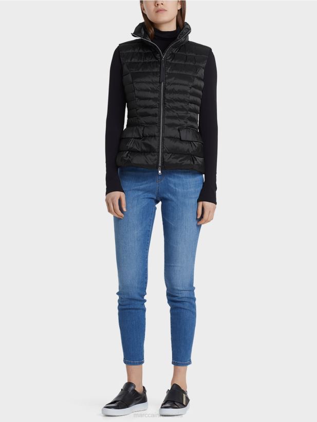 vestă matlasată cu căptușeală din puf Marc Cain negru îmbrăcăminte 4826HH454