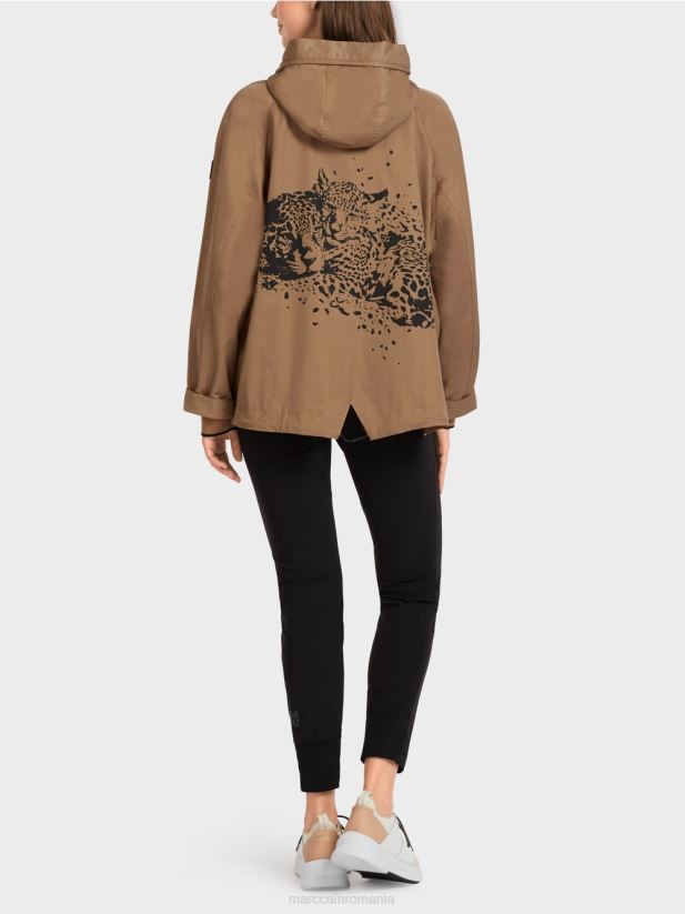 geacă casual outdoor cu imprimeu Marc Cain cafea ușoară îmbrăcăminte 4826HH283