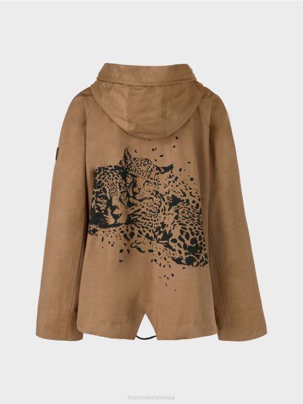 geacă casual outdoor cu imprimeu Marc Cain cafea ușoară îmbrăcăminte 4826HH283