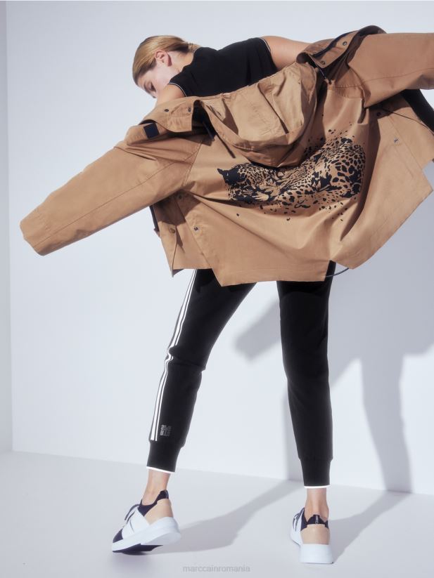 geacă casual outdoor cu imprimeu Marc Cain cafea ușoară îmbrăcăminte 4826HH283