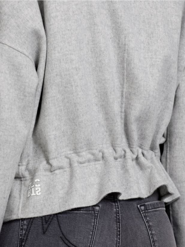 geacă de exterior din pâslă de lână Marc Cain gri argintiu îmbrăcăminte 4826HH285