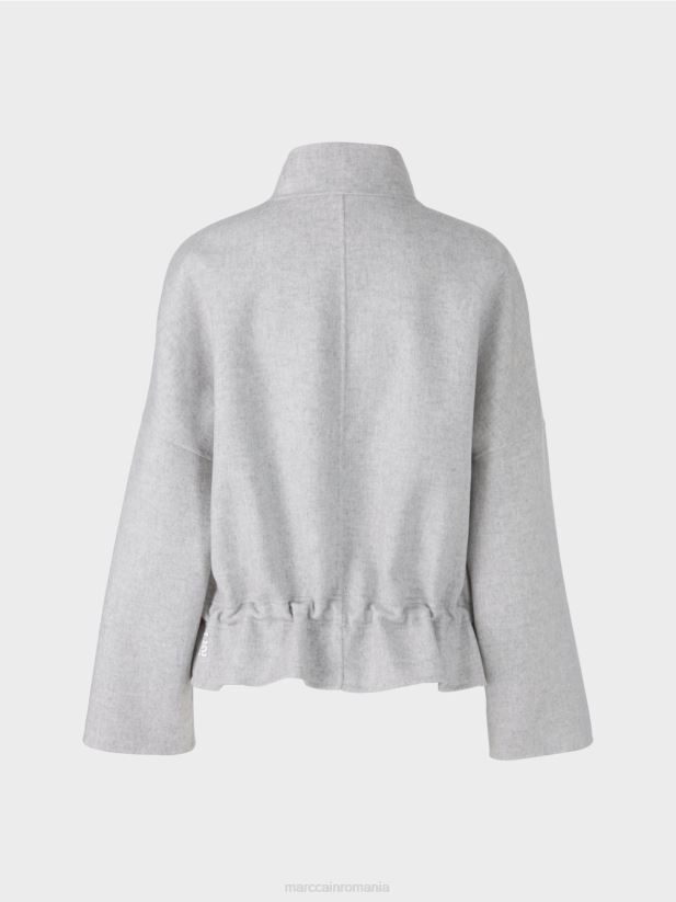geacă de exterior din pâslă de lână Marc Cain gri argintiu îmbrăcăminte 4826HH285