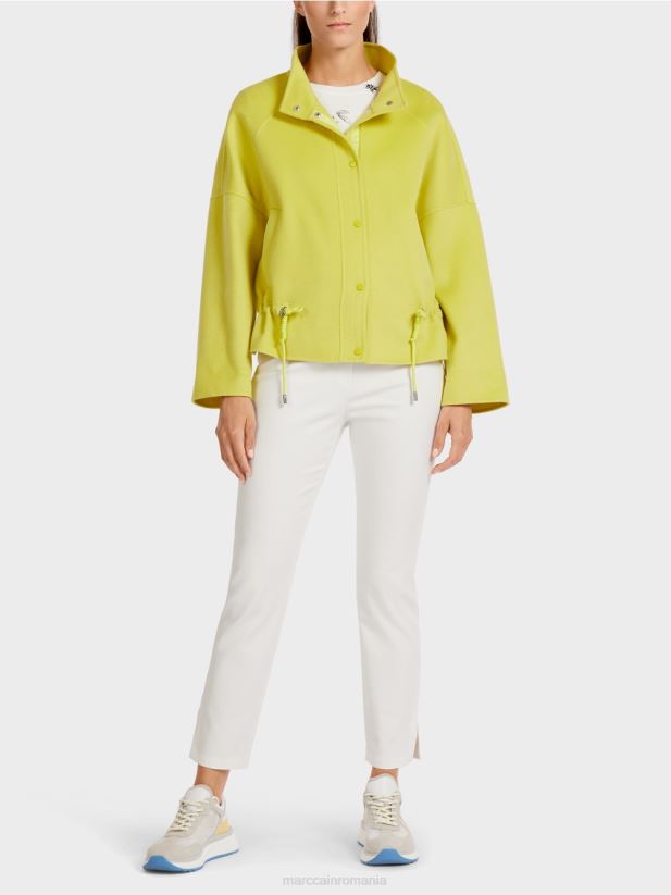 geacă de exterior din pâslă de lână Marc Cain sulf verde îmbrăcăminte 4826HH289