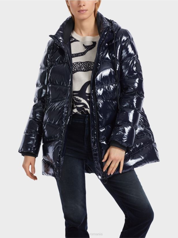 geacă de exterior matlasată cu glugă Marc Cain albastru miezul nopții îmbrăcăminte 4826HH223