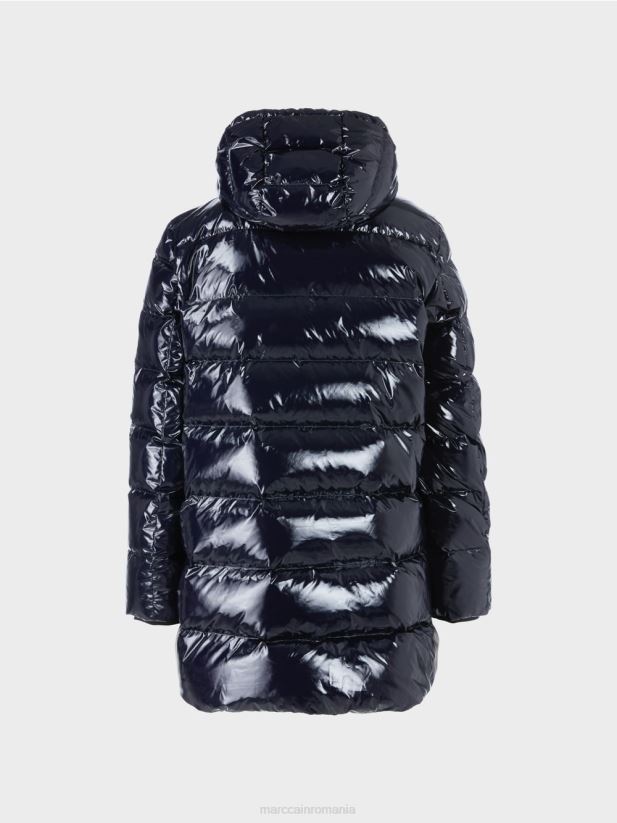 geacă de exterior matlasată cu glugă Marc Cain albastru miezul nopții îmbrăcăminte 4826HH223