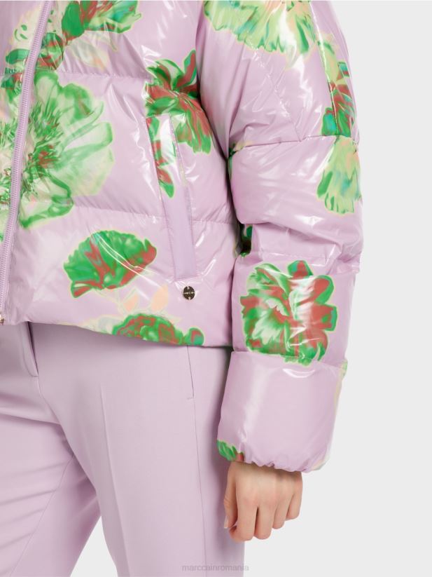 geaca de exterior cu design floral Marc Cain lavandă strălucitoare îmbrăcăminte 4826HH231