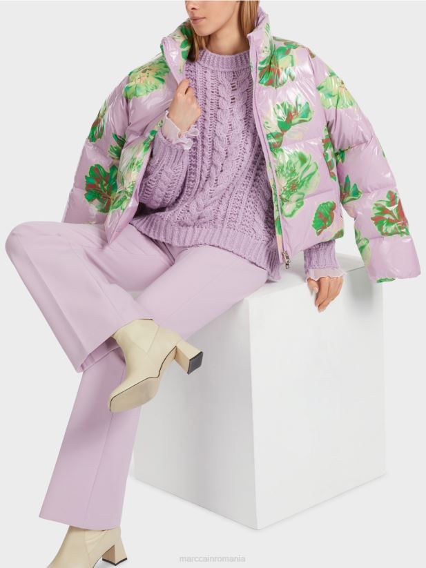 geaca de exterior cu design floral Marc Cain lavandă strălucitoare îmbrăcăminte 4826HH231