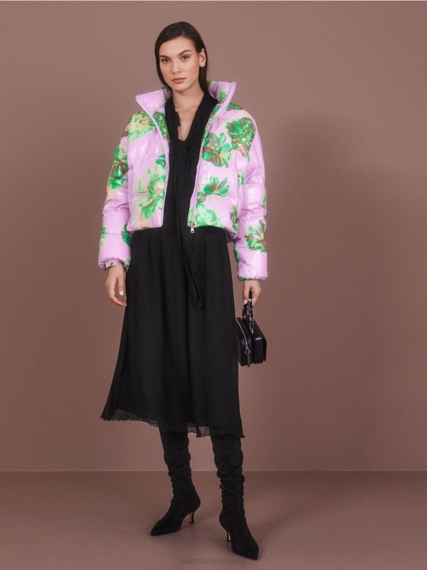 geaca de exterior cu design floral Marc Cain lavandă strălucitoare îmbrăcăminte 4826HH231