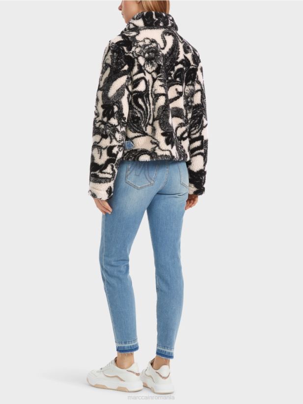 geaca de pluș de exterior imprimată Marc Cain floare de migdal îmbrăcăminte 4826HH224