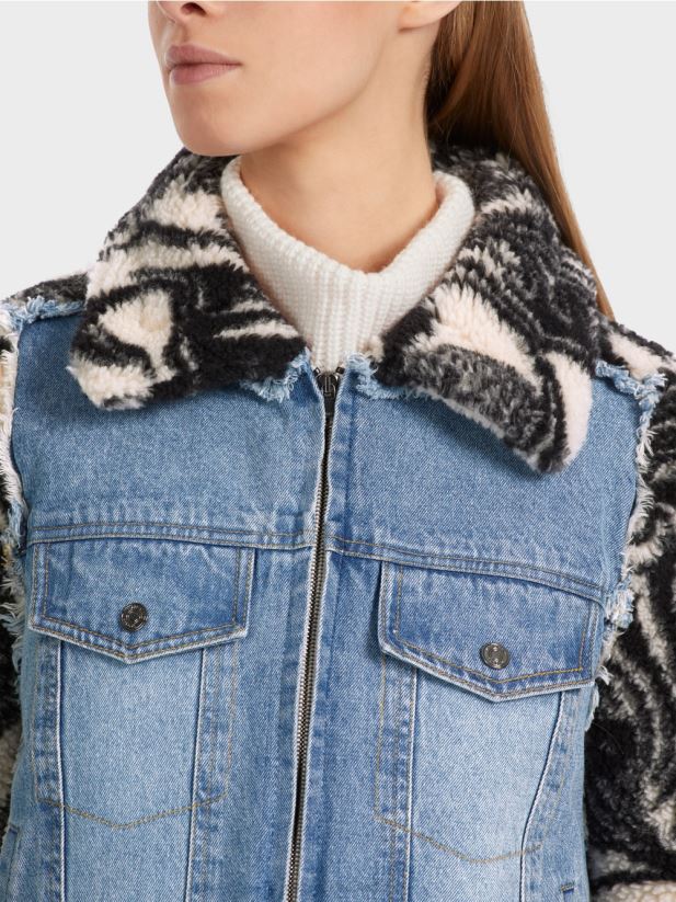 geaca de pluș de exterior imprimată Marc Cain floare de migdal îmbrăcăminte 4826HH224