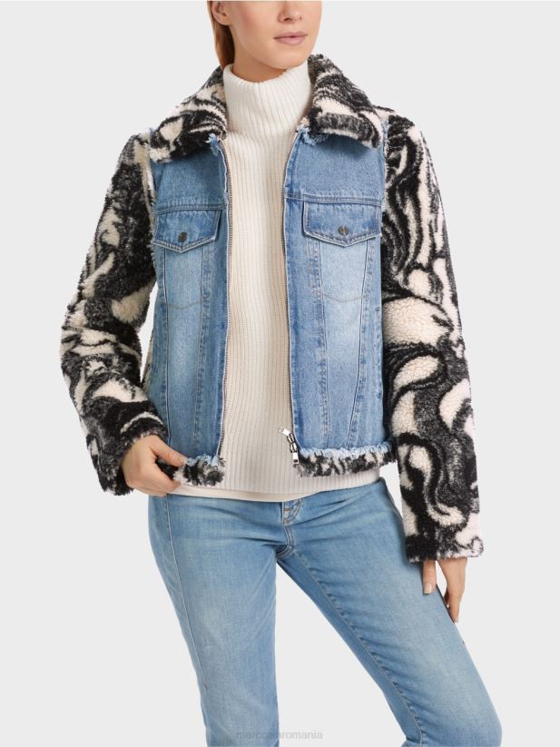 geaca de pluș de exterior imprimată Marc Cain floare de migdal îmbrăcăminte 4826HH224