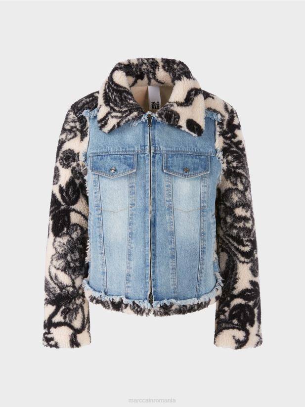 geaca de pluș de exterior imprimată Marc Cain floare de migdal îmbrăcăminte 4826HH224