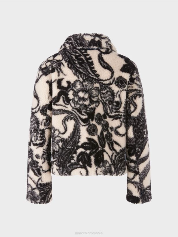 geaca de pluș de exterior imprimată Marc Cain floare de migdal îmbrăcăminte 4826HH224