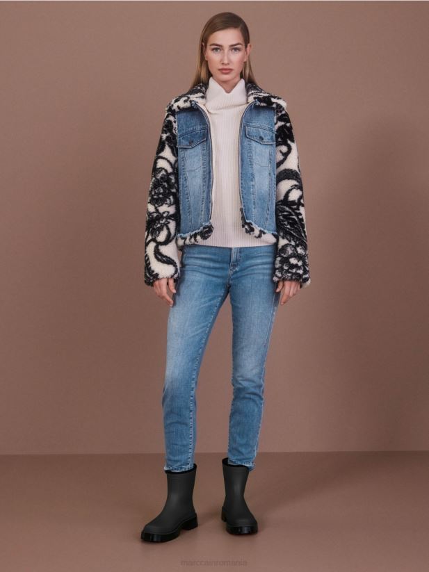 geaca de pluș de exterior imprimată Marc Cain floare de migdal îmbrăcăminte 4826HH224