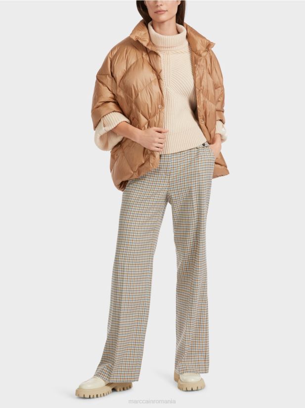 haină în formă de vestă în formă de ou Marc Cain caramel strălucitor îmbrăcăminte 4826HH254