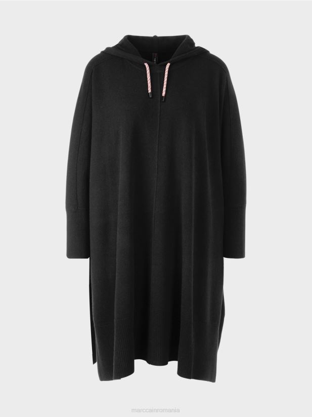 hanorac „rethink together”. Marc Cain negru îmbrăcăminte 4826HH241