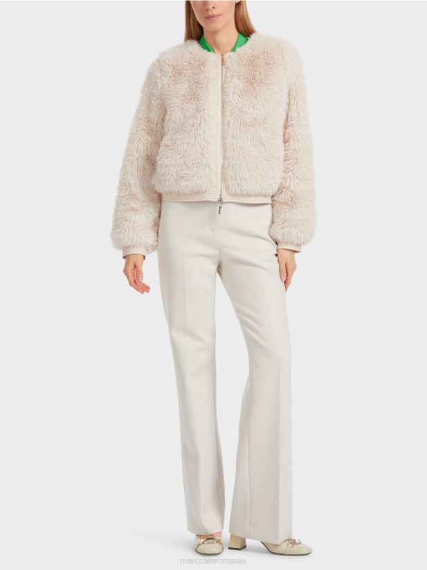 jachetă de exterior cu aspect shaggy Marc Cain fum îmbrăcăminte 4826HH228