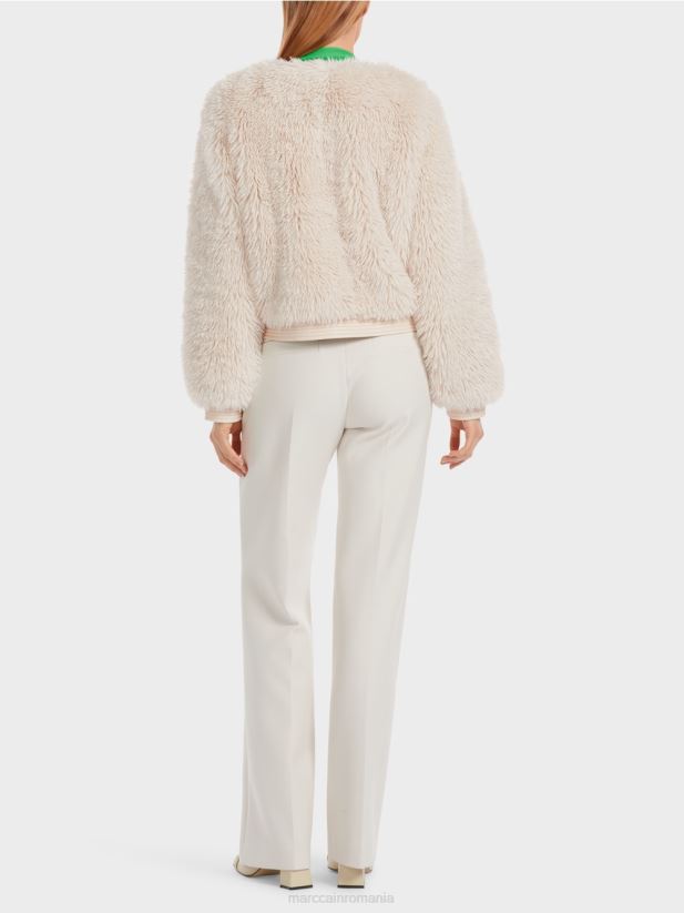 jachetă de exterior cu aspect shaggy Marc Cain fum îmbrăcăminte 4826HH228