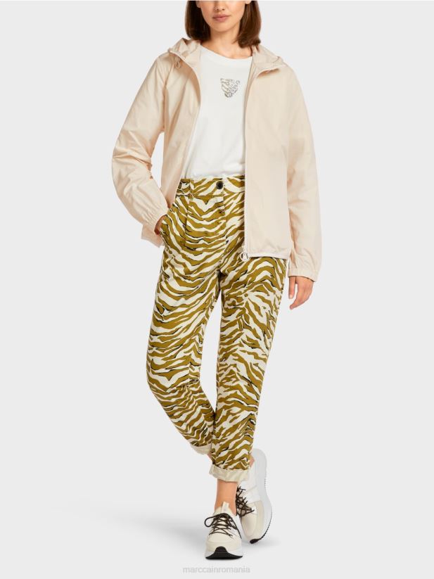 jachetă de exterior ușoară cu glugă Marc Cain cremă pudră îmbrăcăminte 4826HH278