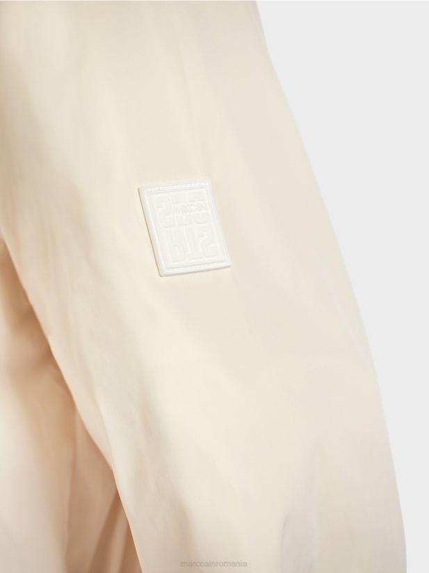 jachetă de exterior ușoară cu glugă Marc Cain cremă pudră îmbrăcăminte 4826HH278