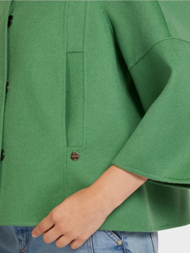 jachetă simplă de lână Marc Cain mușchi verde îmbrăcăminte 4826HH293