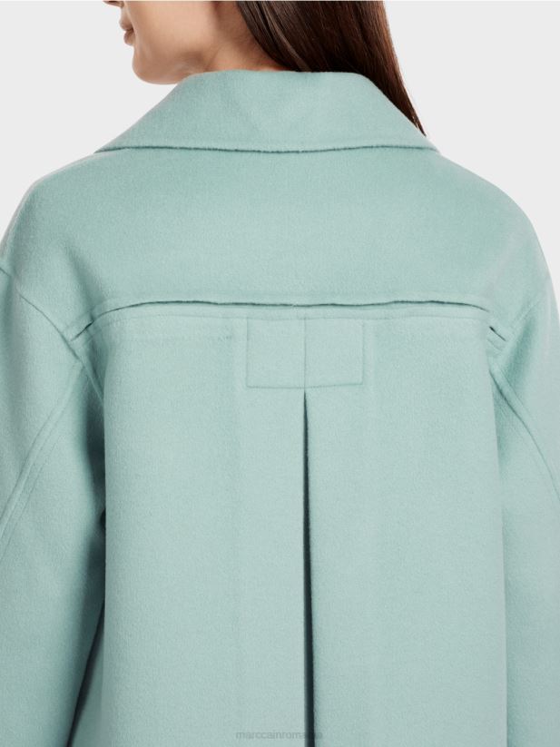 jacheta de exterior din lana Marc Cain albastru închis la cer îmbrăcăminte 4826HH267