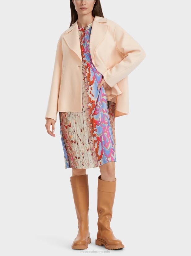 jacheta de exterior din lana Marc Cain crema inchisa îmbrăcăminte 4826HH253