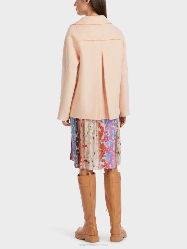 jacheta de exterior din lana Marc Cain crema inchisa îmbrăcăminte 4826HH253