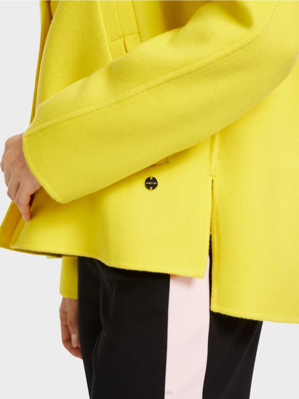 jacheta de exterior din lana Marc Cain lămâie moale îmbrăcăminte 4826HH266