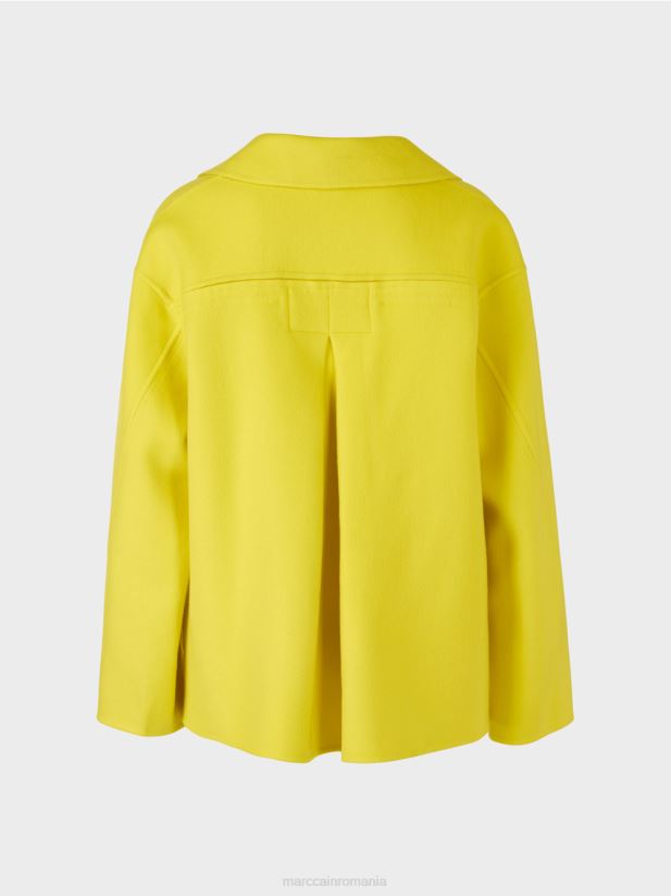 jacheta de exterior din lana Marc Cain lămâie moale îmbrăcăminte 4826HH266