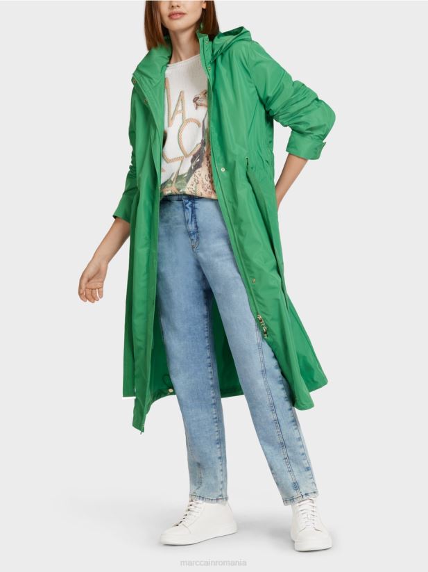 palton casual cu cordon in talie Marc Cain mușchi verde îmbrăcăminte 4826HH295