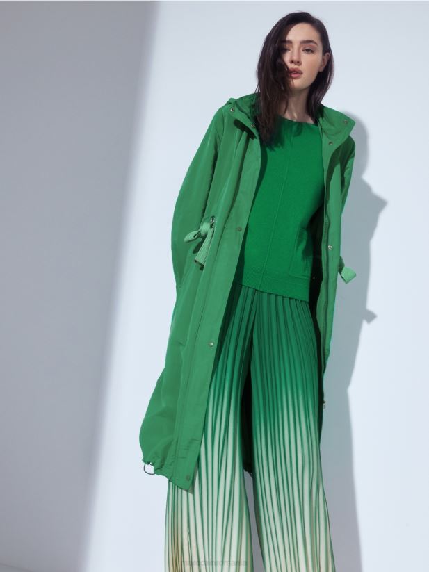 palton casual cu cordon in talie Marc Cain mușchi verde îmbrăcăminte 4826HH295