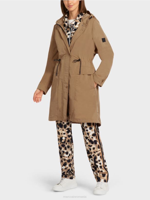 palton cu glugă Marc Cain cafea ușoară îmbrăcăminte 4826HH281