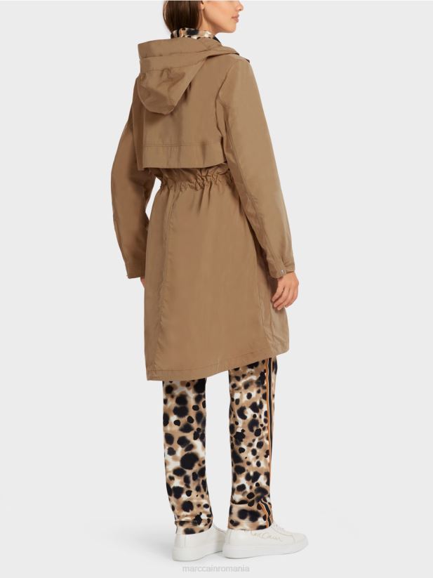 palton cu glugă Marc Cain cafea ușoară îmbrăcăminte 4826HH281