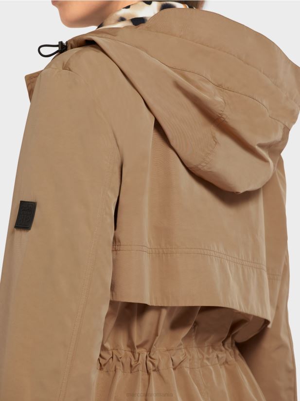 palton cu glugă Marc Cain cafea ușoară îmbrăcăminte 4826HH281