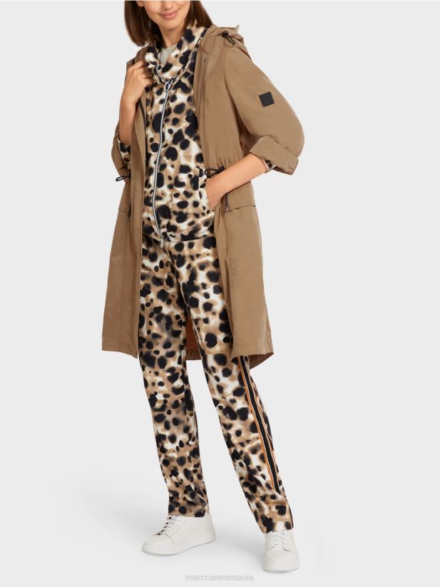 palton cu glugă Marc Cain cafea ușoară îmbrăcăminte 4826HH281