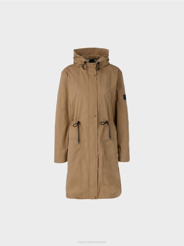 palton cu glugă Marc Cain cafea ușoară îmbrăcăminte 4826HH281